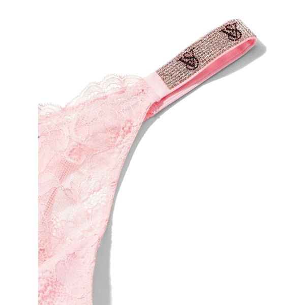 TALLA M - Tanga de Encaje Shine Strap Rosa