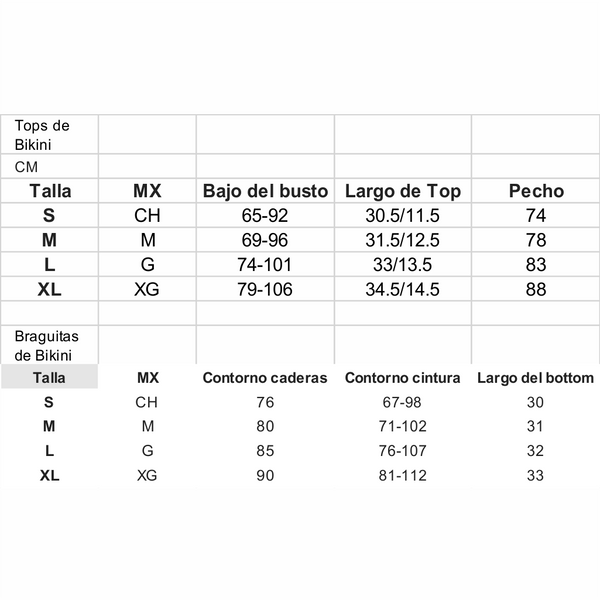 BIKINI - Talla XL Blanco
