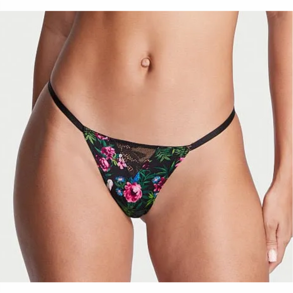 TALLA S - Bikini Cheekini con hilo de Encaje Flores