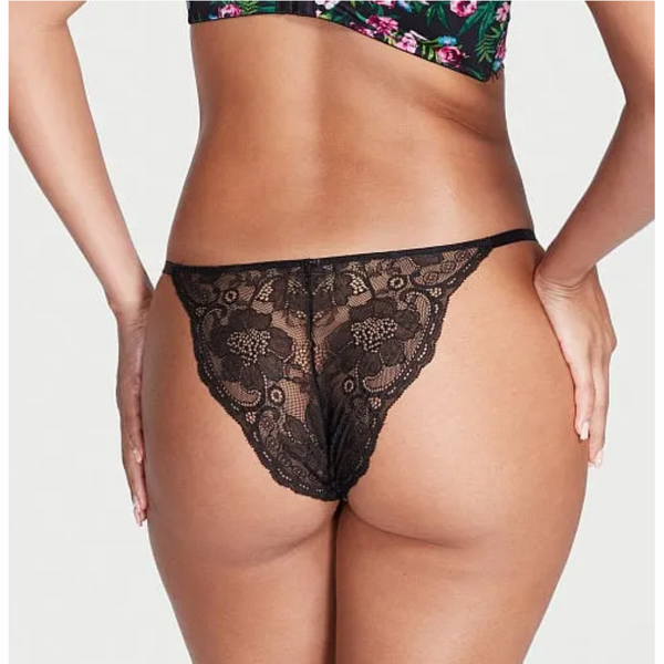 TALLA S - Bikini Cheekini con hilo de Encaje Flores