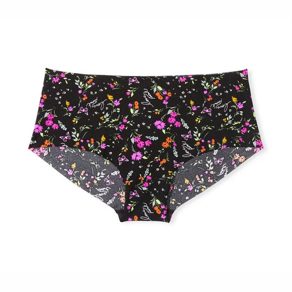 BIKINI - Talla M Negro Flores ( Sin Costuras )