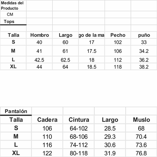 TALLA  - XL Pijama