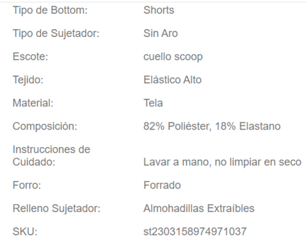 Talla S - TRAJE DE BAÑO COMPLETO