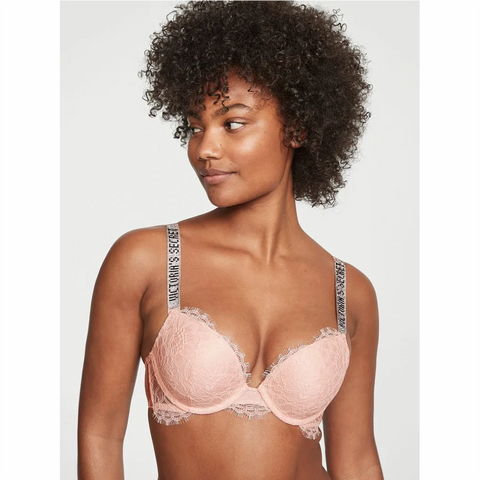 34B- Brasier push up con detalle de lazos entrecruzados