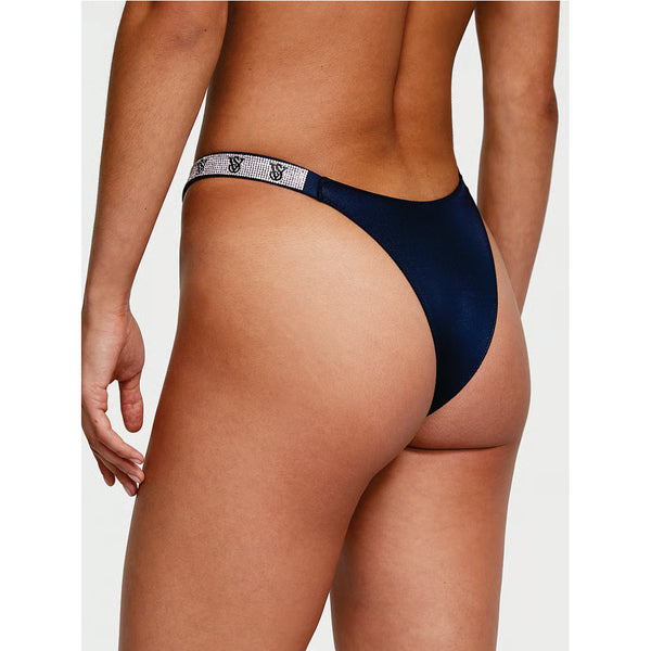 TALLA S - Bikini Brasilera con tira Brillante Azul
