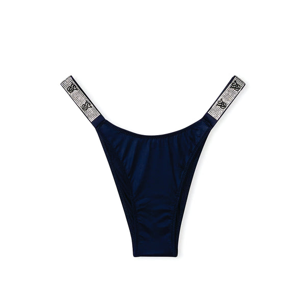 TALLA S - Bikini Brasilera con tira Brillante Azul