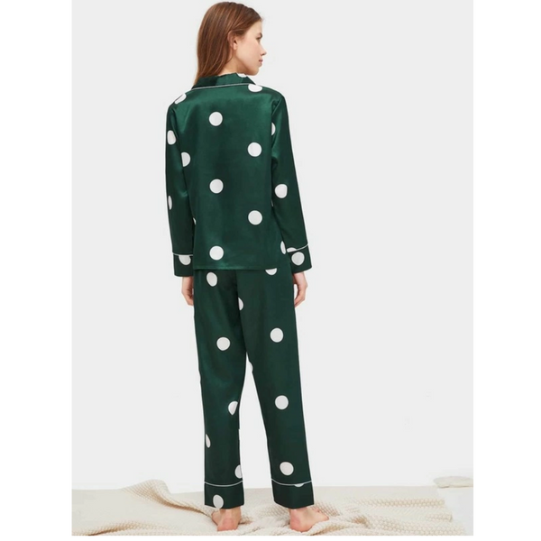 TALLA XL - Pijama verde Bolitas
