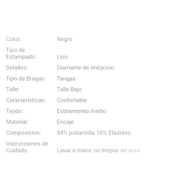 TALLA S - Tanga Negra Brillos