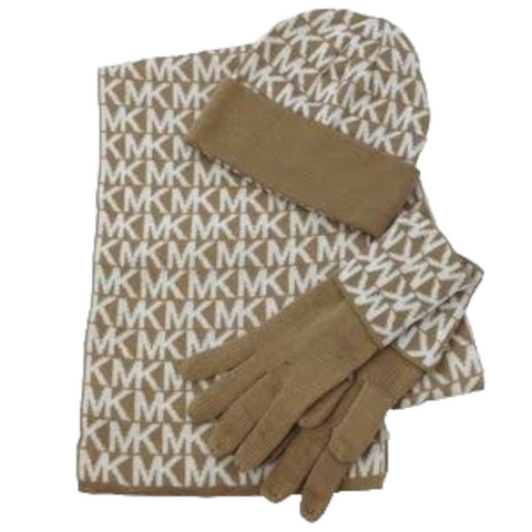 SET BUFANDA Michael Kors Talla 0/S Camel