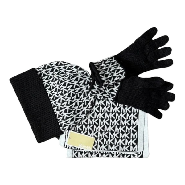 SET BUFANDA Michael Kors Talla 0/S Negro