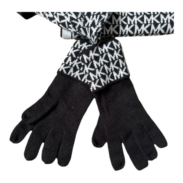 SET BUFANDA Michael Kors Talla 0/S Negro