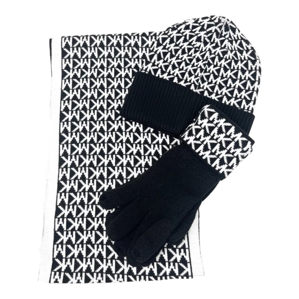SET BUFANDA Michael Kors Talla 0/S Negro
