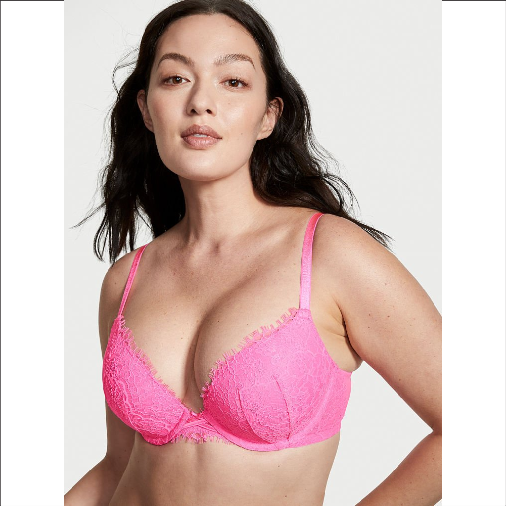 34B Brasier push up con detalle de lazos entrecruzados Beauty Pink Shy