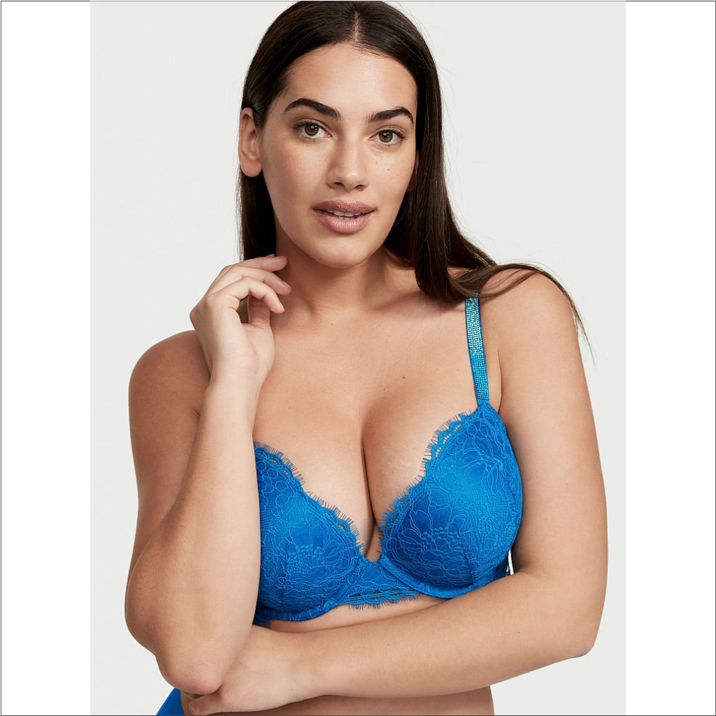 38B - Brasier push up de encaje con tirantes brillantes – Beauty