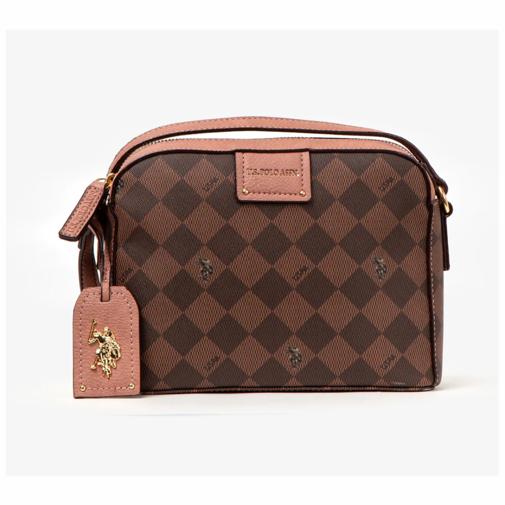 Polo Cuadros Negro / Café CROSSBODY
