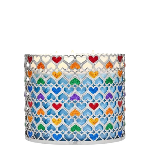 PORTA VELA GRANDE GLITTER HEARTS BATH AND BODY WORKS