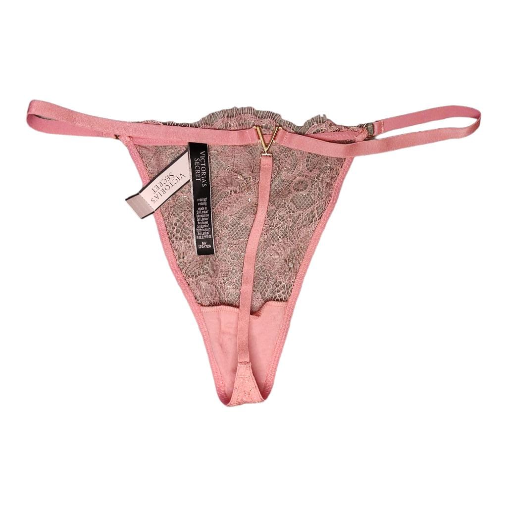 Victoria's Secret Panty Cheekster Para Mujer, Rosado Con Corazones